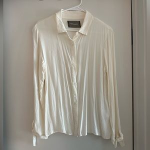 Reformation Cream Button-down Blouse